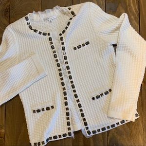 CAbi White Knit Cardigan Sz M